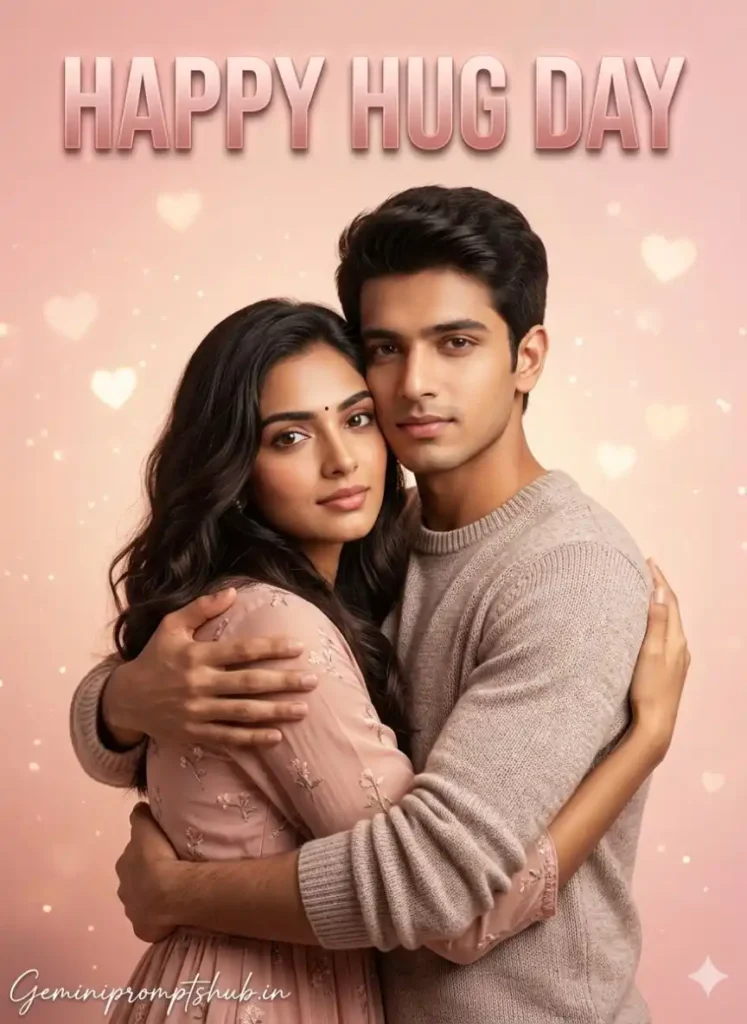 Happy Hug Day Photo Editing Prompt 1
