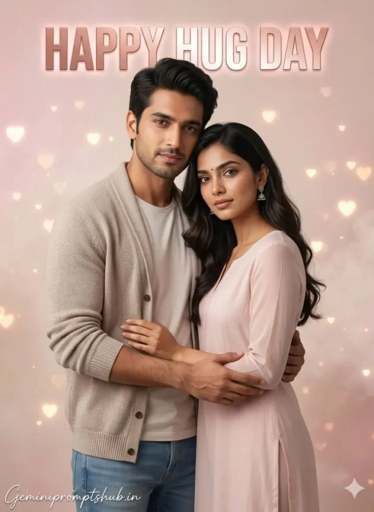 Happy Hug Day Photo Editing Prompt 2