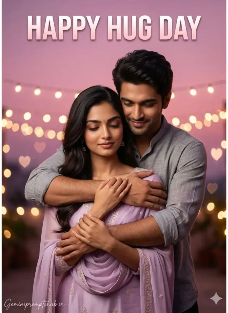 Happy Hug Day Photo Editing Prompt 3