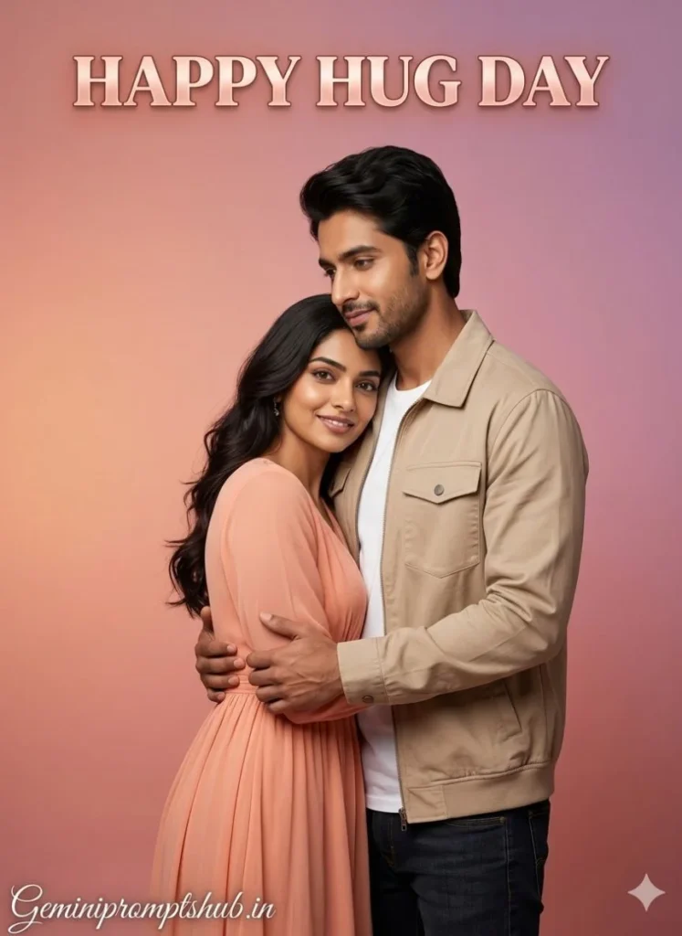 Happy Hug Day Photo Editing Prompt 4