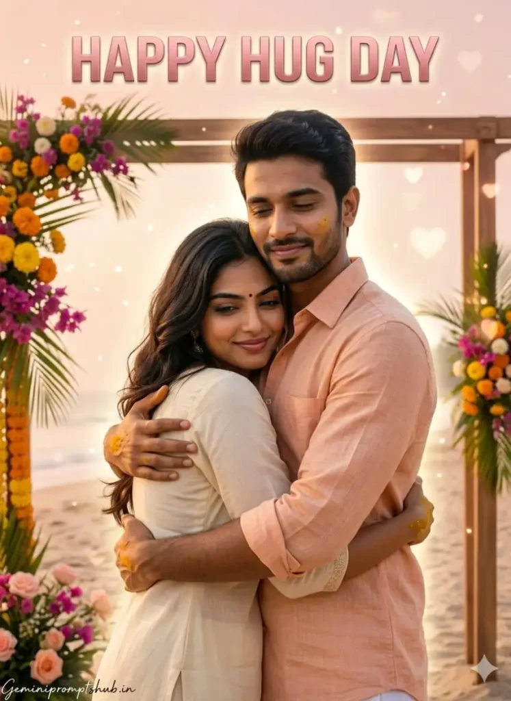 Happy Hug Day Photo Editing Prompt
