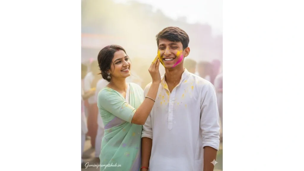 Holi Couple Photo Gemini Prompts