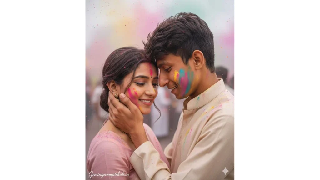 Holi Couple Photo Gemini Prompts