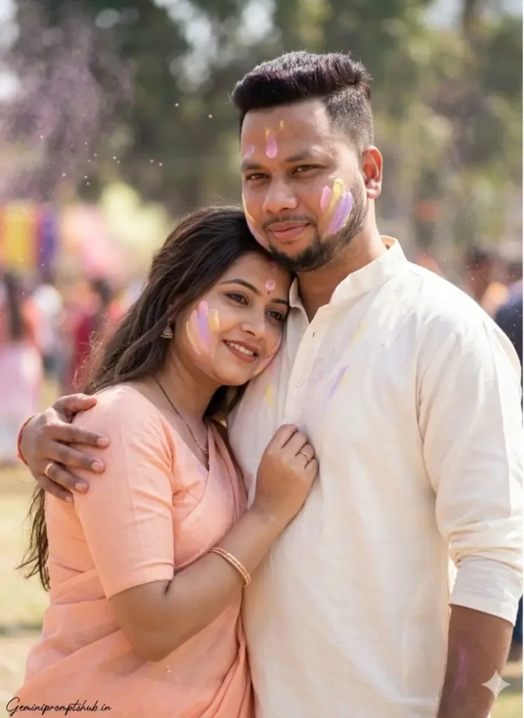 Holi Couple Photo Gemini Prompts 11