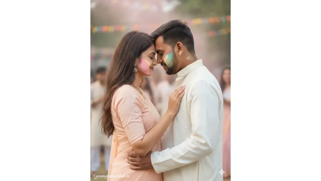 Holi Couple Photo Gemini Prompts