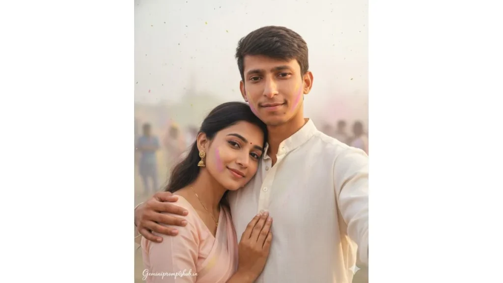 Holi Couple Photo Gemini Prompts