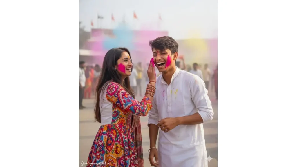 Holi Couple Photo Gemini Prompts
