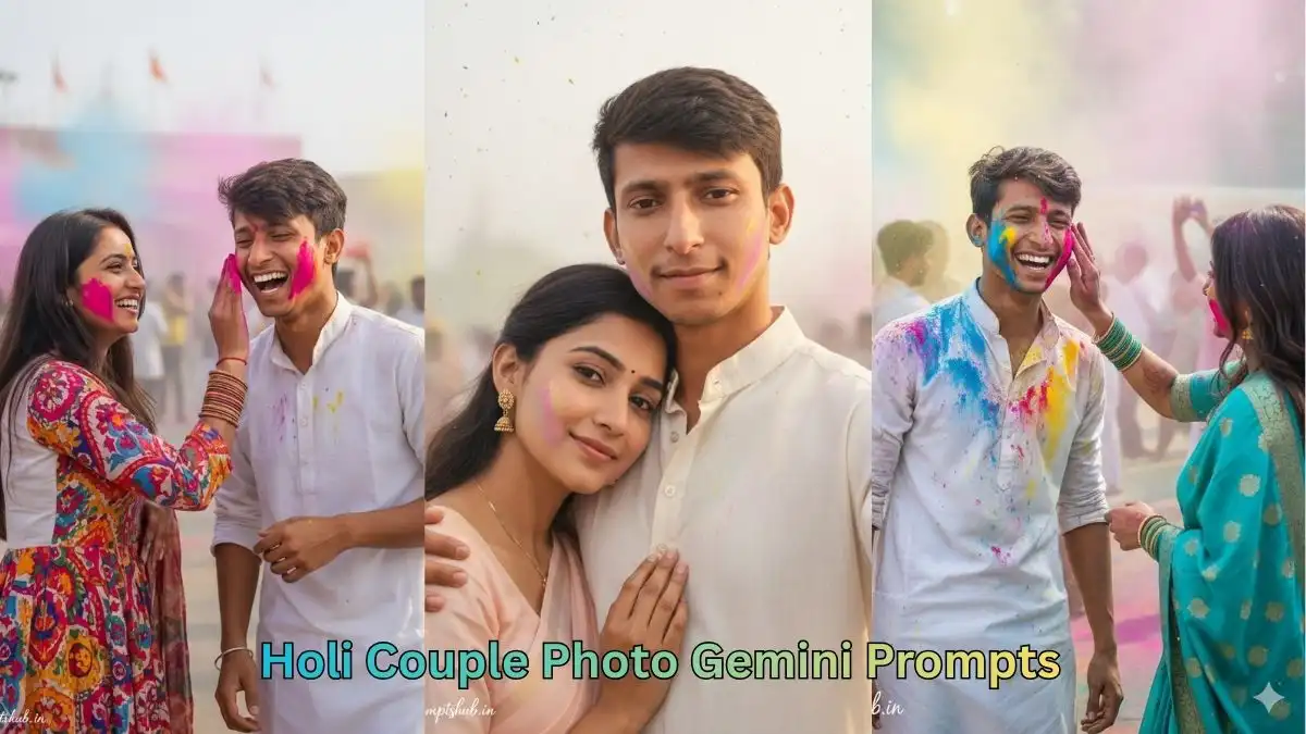 Holi Couple Photo Gemini Prompts