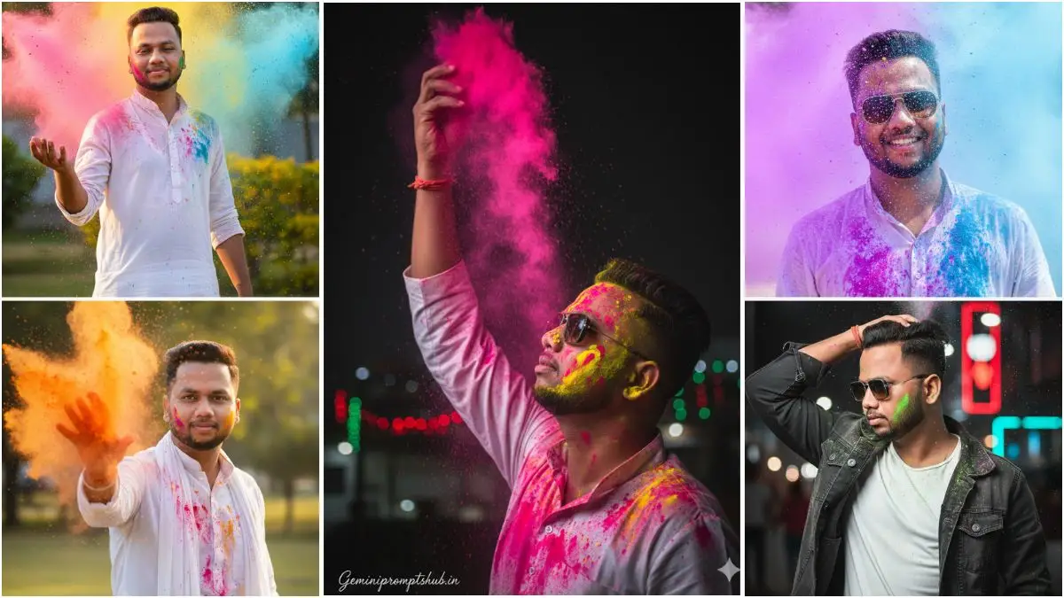 Holi Portrait Photo Prompts Trending on Instagram
