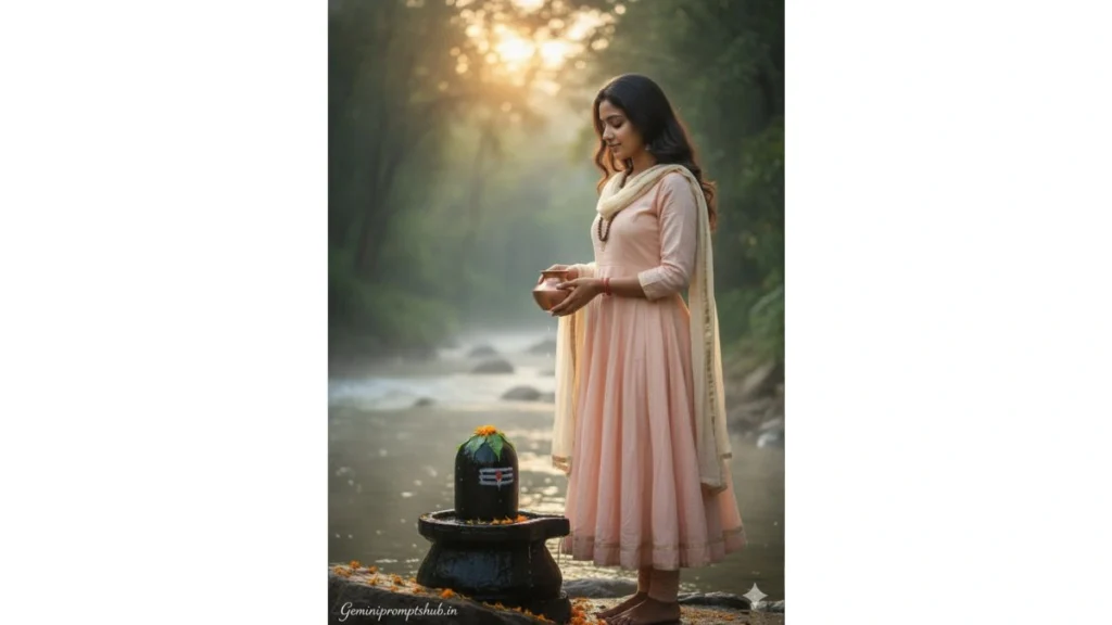 Mahashivratri Girls Photo Gemini Prompt
