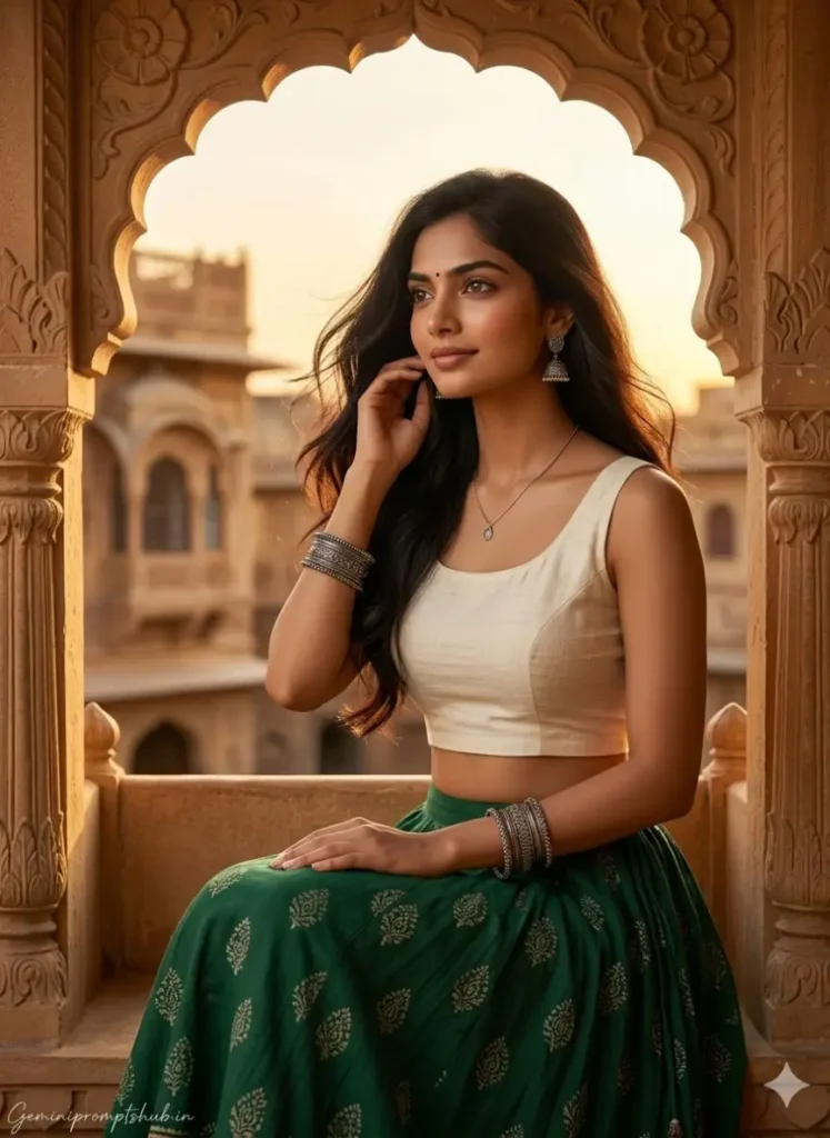 Rajasthan Travel Aesthetic Poses Gemini Prompt for Girl