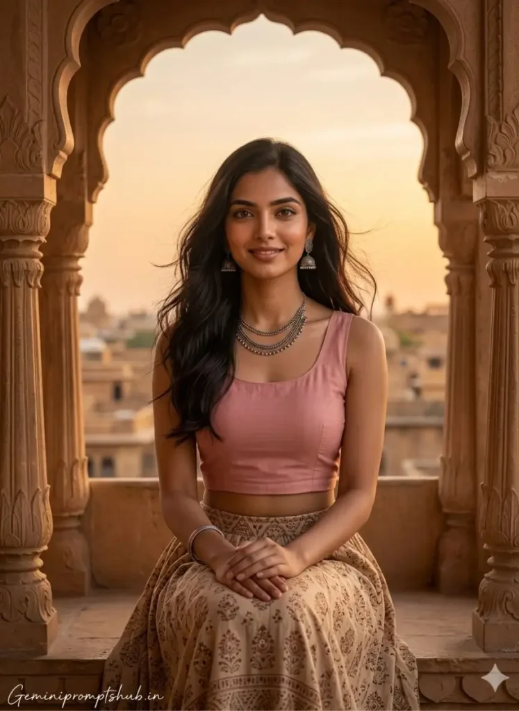 Rajasthan Travel Aesthetic Poses Gemini Prompt for Girl