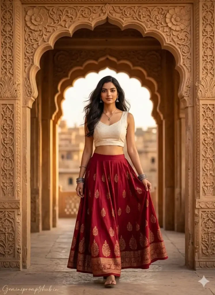 Rajasthan Travel Aesthetic Poses Gemini Prompt for Girl