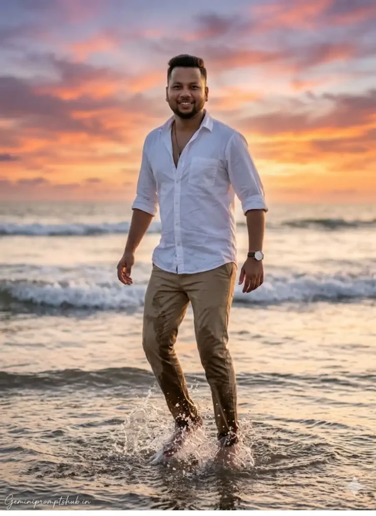 Boy Beach Photoshoot Prompt