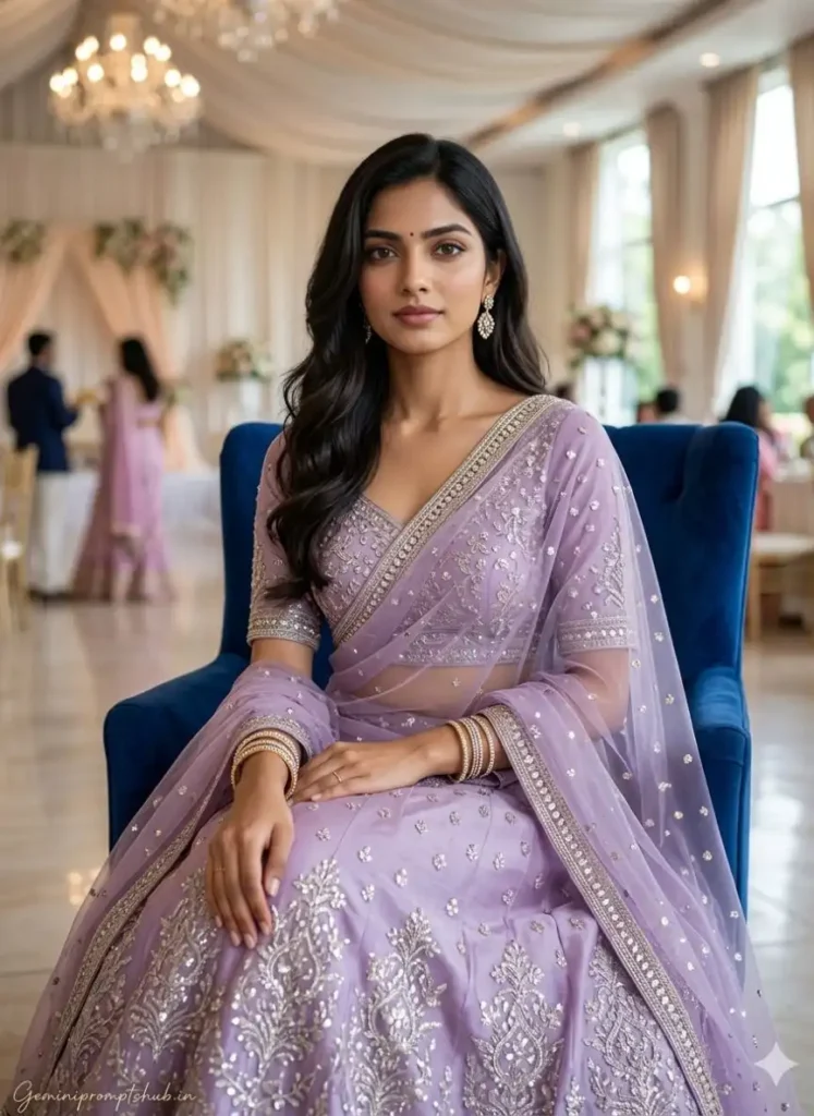 Engagement Lehenga AI Photo Prompt