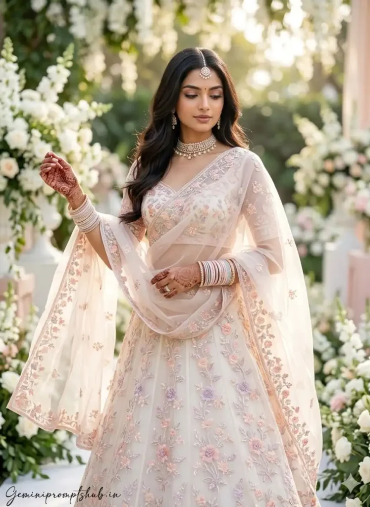 Engagement Lehenga AI Photo Prompt