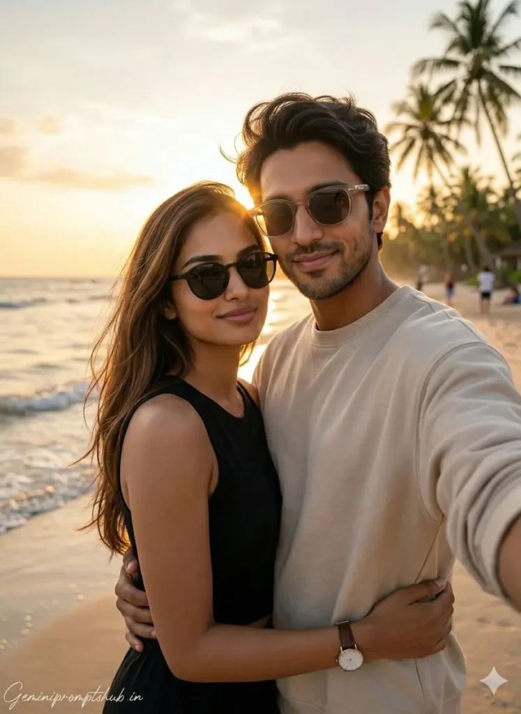 Gemini AI Couple Beach Photoshoot Prompts