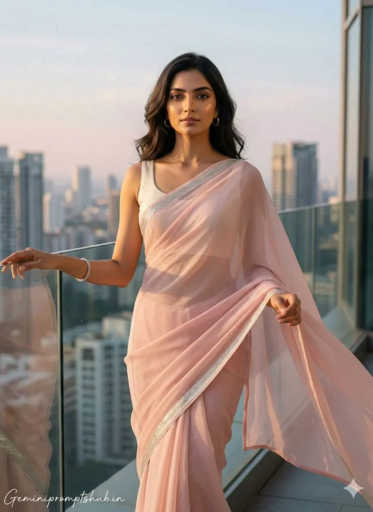 Gemini AI Prompts for Luxury Cinematic Saree Look
