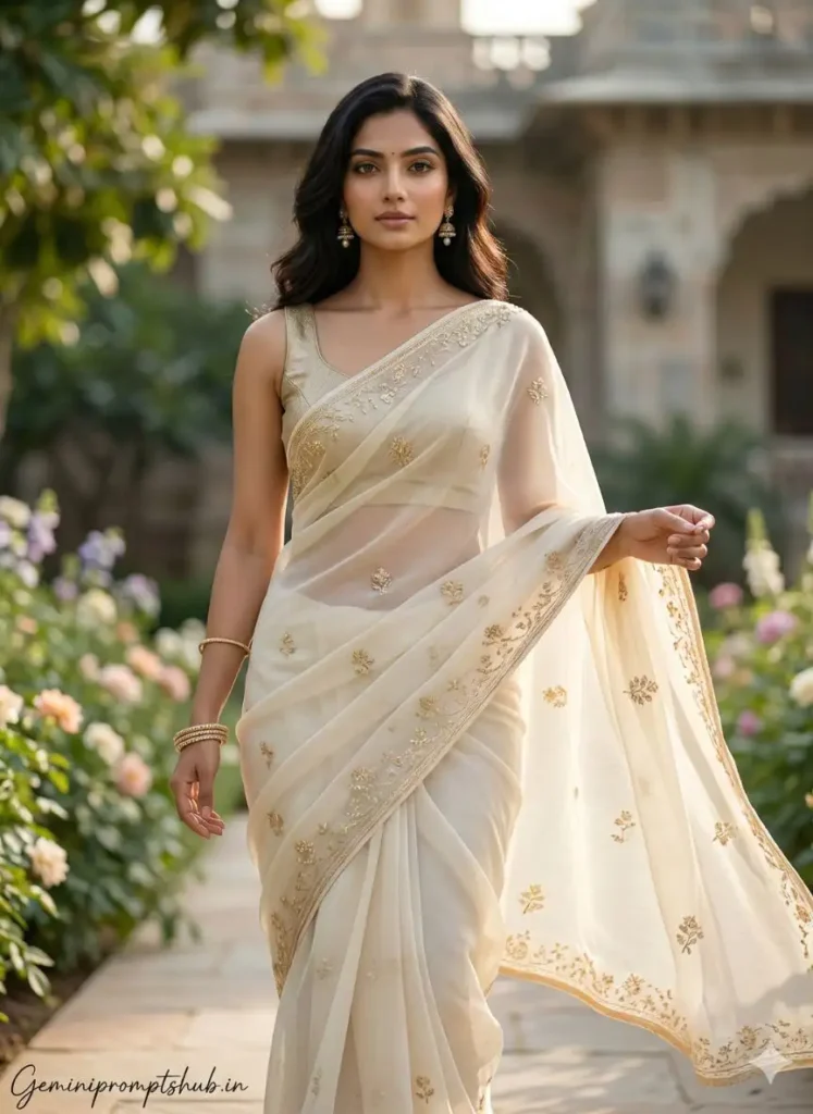 Gemini AI Prompts for Luxury Cinematic Saree Look