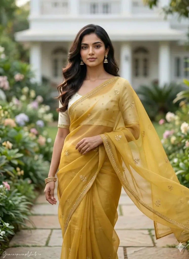 Gemini AI Prompts for Luxury Cinematic Saree Look 