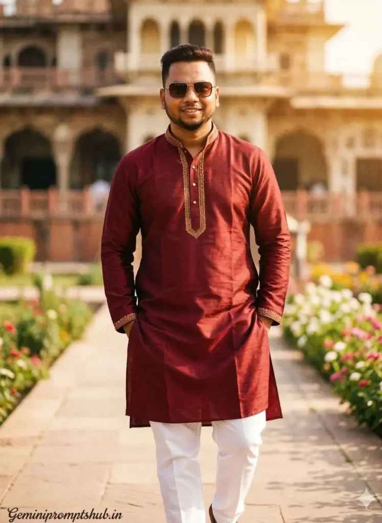 Gemini Boys Kurta Pajama AI Photo Editing Prompt