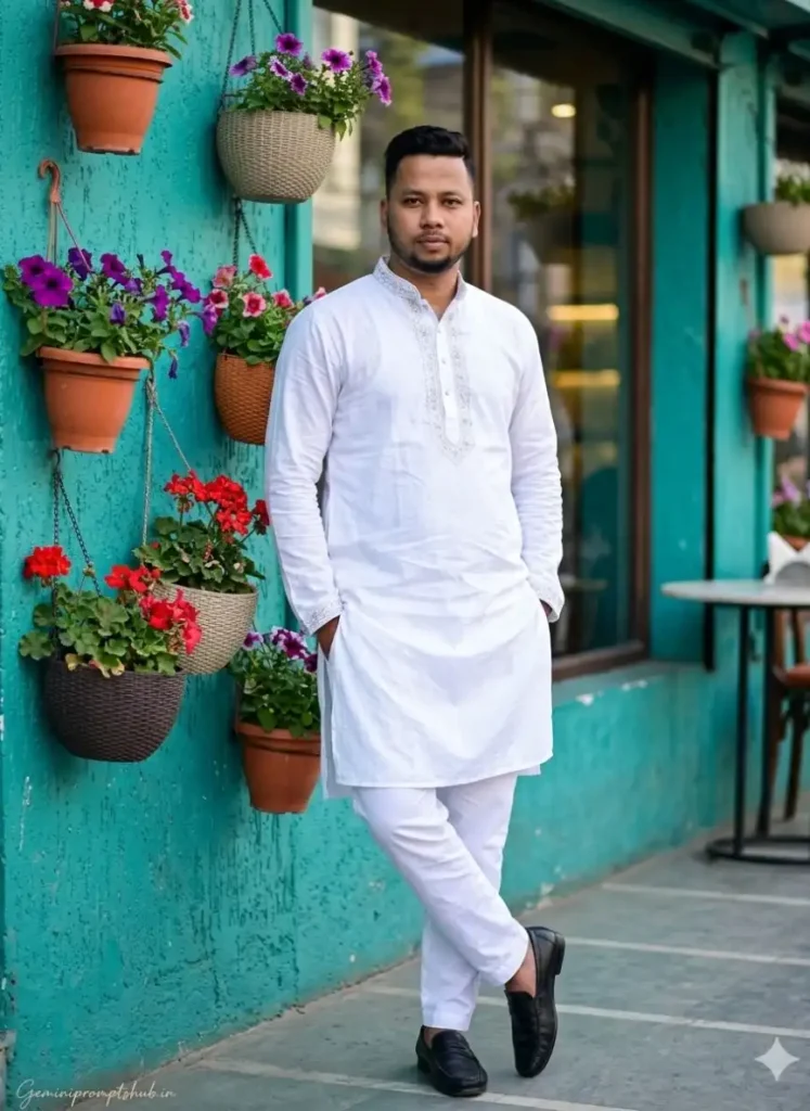 Gemini Boys Kurta Pajama AI Photo Editing Prompt