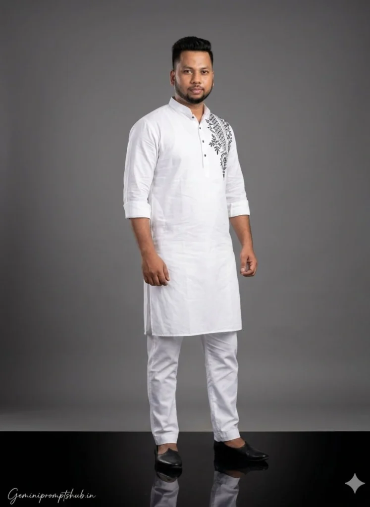 Gemini Boys Kurta Pajama AI Photo Editing Prompt