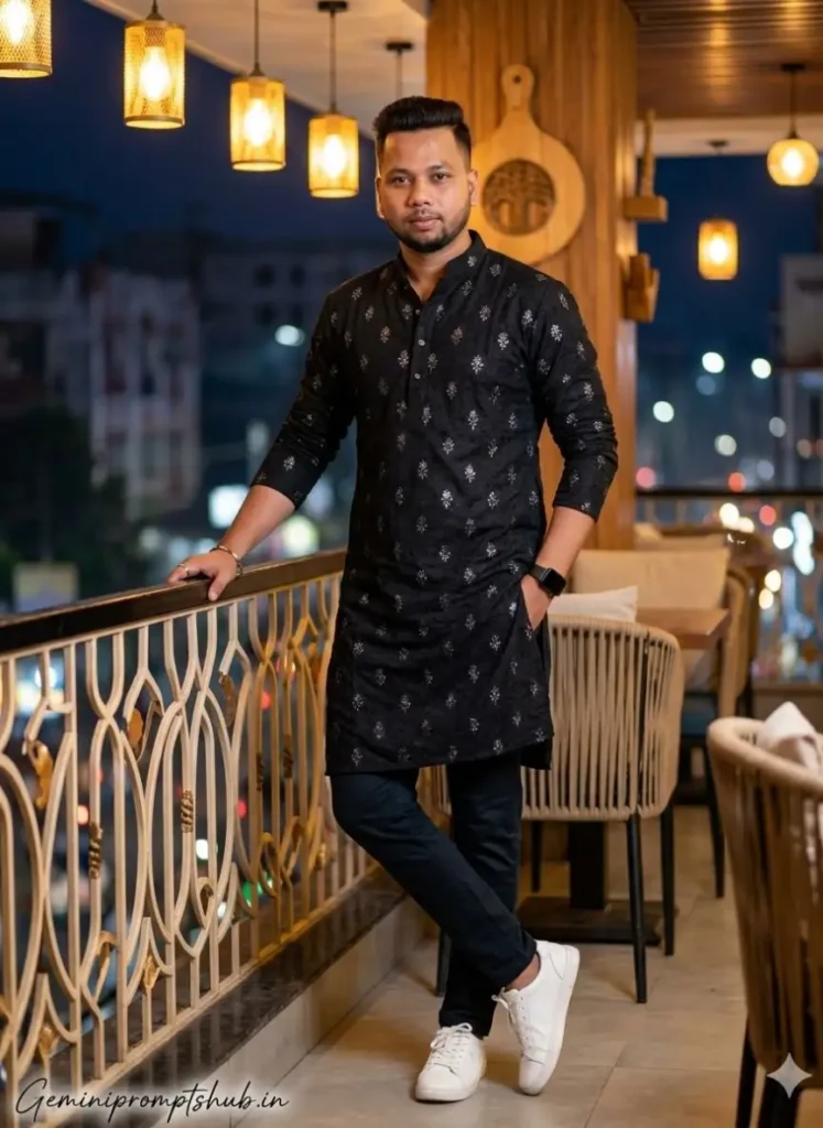 Gemini Boys Kurta Pajama AI Photo Editing Prompt