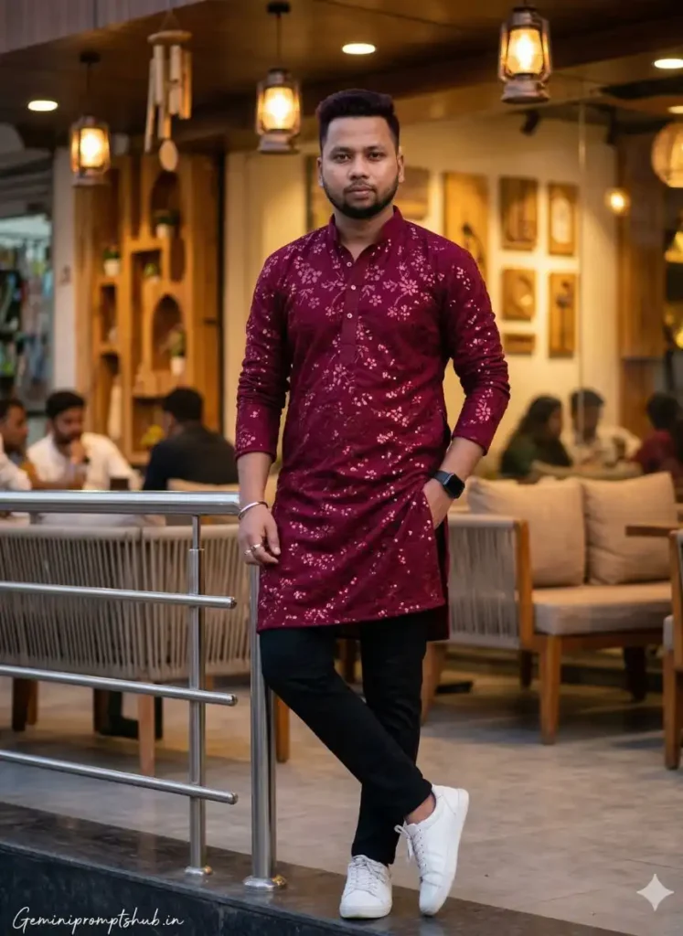 Gemini Boys Kurta Pajama AI Photo Editing Prompt