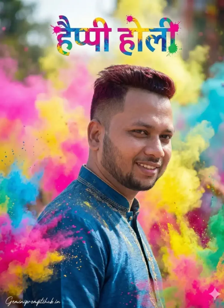 Gemini Happy Holi Wishes Photo Prompt