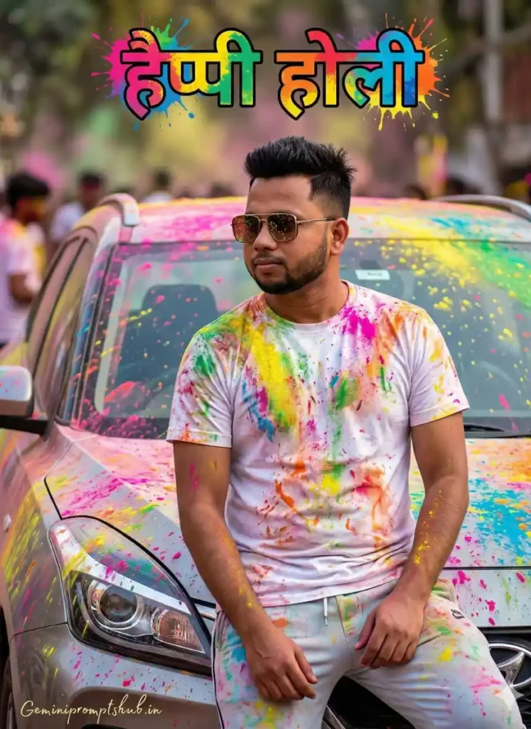 Gemini Happy Holi Wishes Photo Prompt