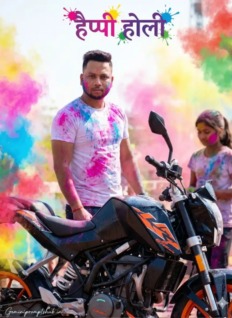 Gemini Happy Holi Wishes Photo Prompt
