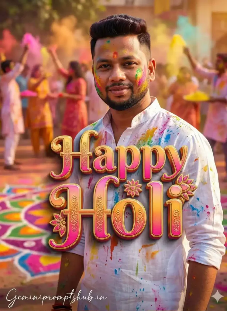 Gemini Happy Holi Wishes Photo Prompt