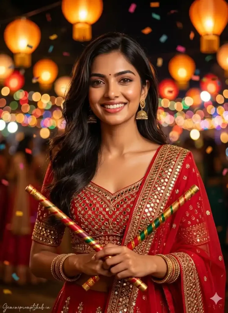 Navratri Garba Night Photo Prompts for Girls