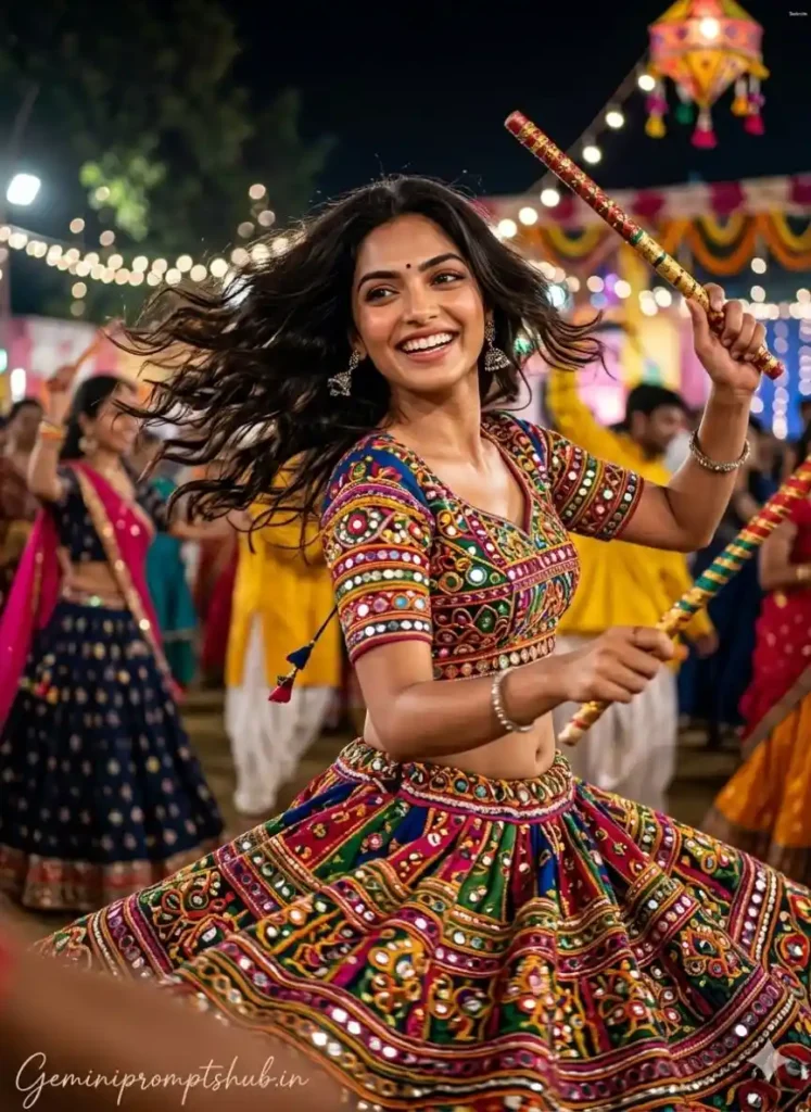 Navratri Garba Night Photo Prompts for Girls