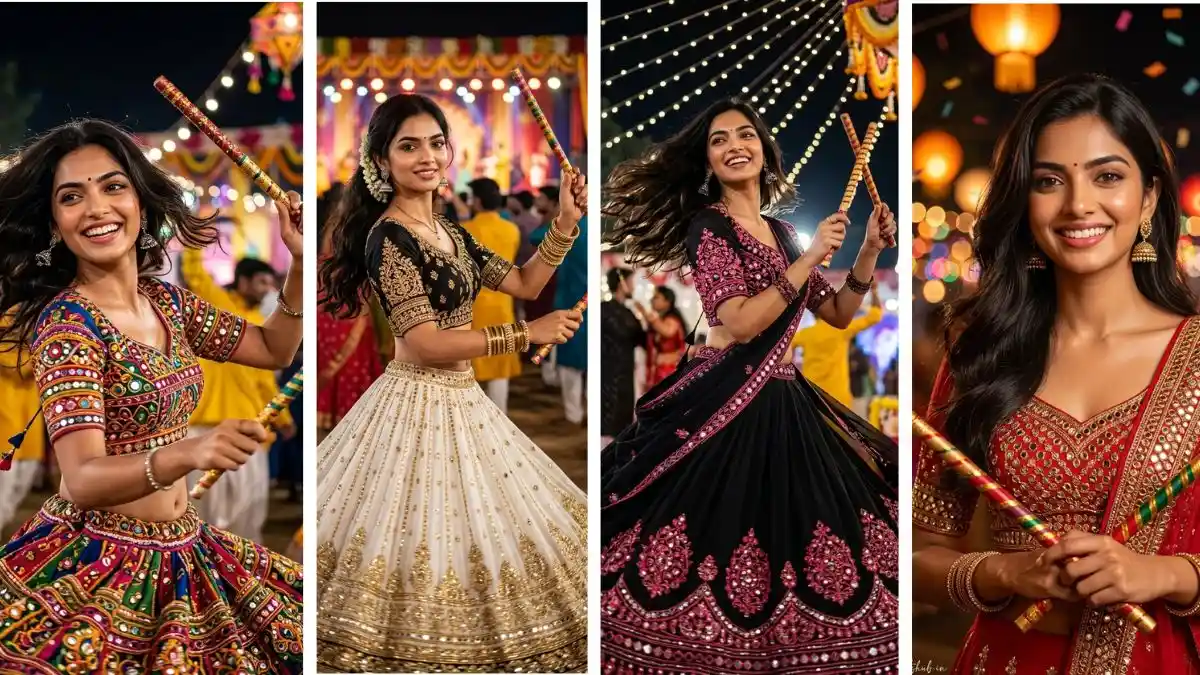Navratri Garba Night Photo Prompts for Girls