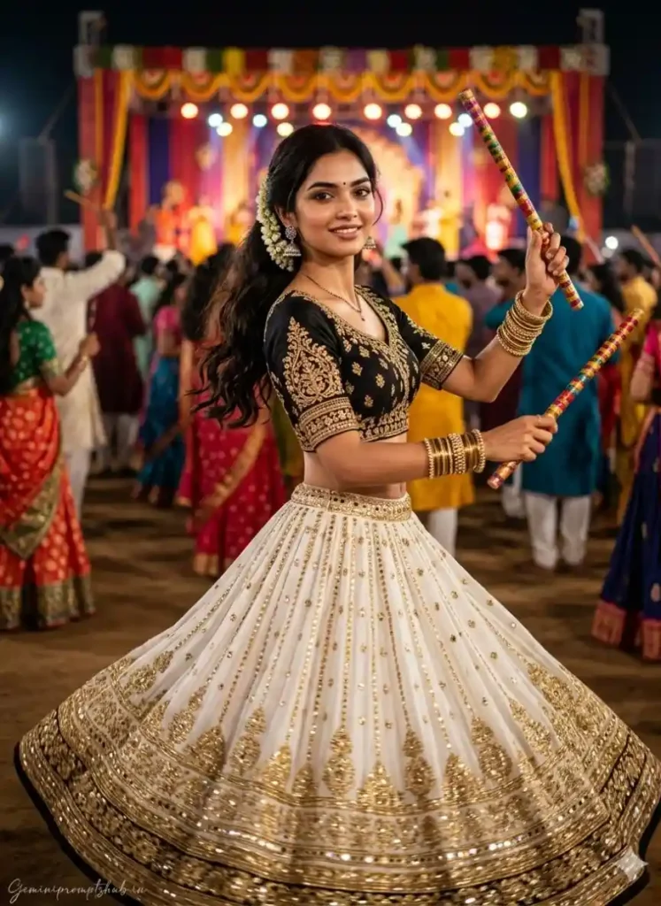 Navratri Garba Night Photo Prompts for Girls