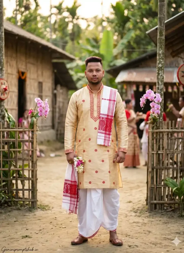 Gemini Bohag Bihu photo AI prompt