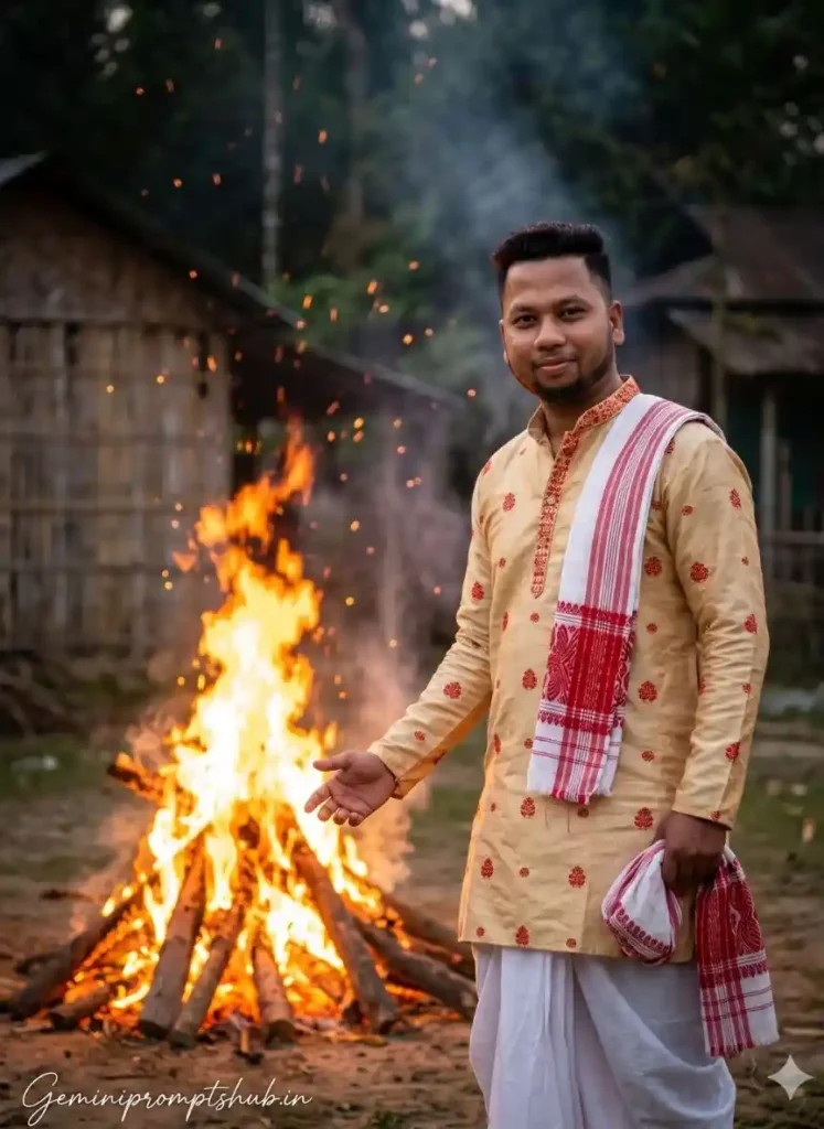 Gemini Bohag Bihu photo AI prompt