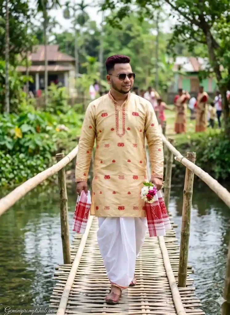 Gemini Bohag Bihu photo AI prompt