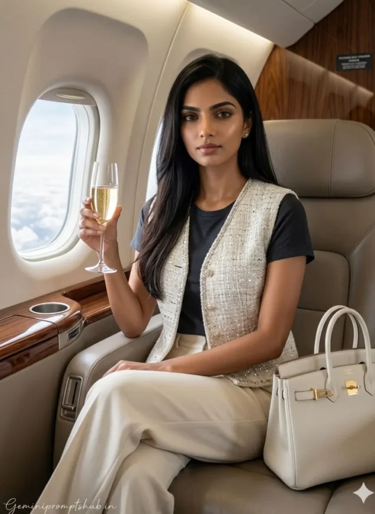 airplane girl photo prompt