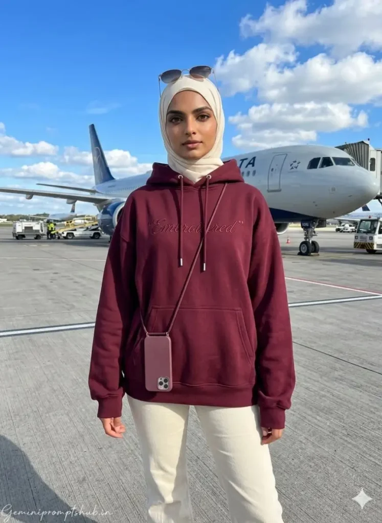 airplane girl photo prompt