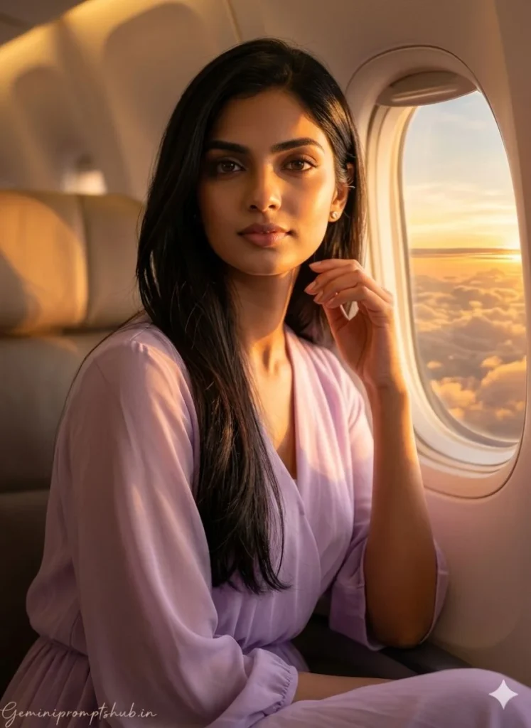 airplane girl photo prompt