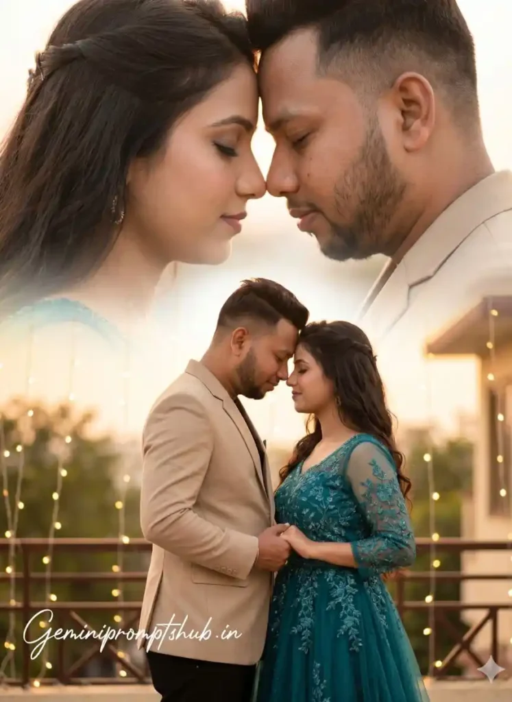 cinematic double exposure couple photo prompts