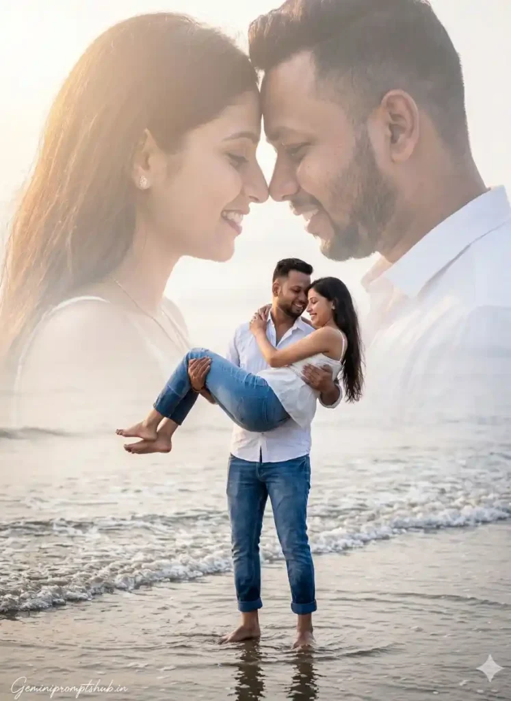 cinematic double exposure couple photo prompts