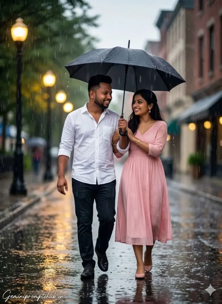 cinematic rain photo prompt