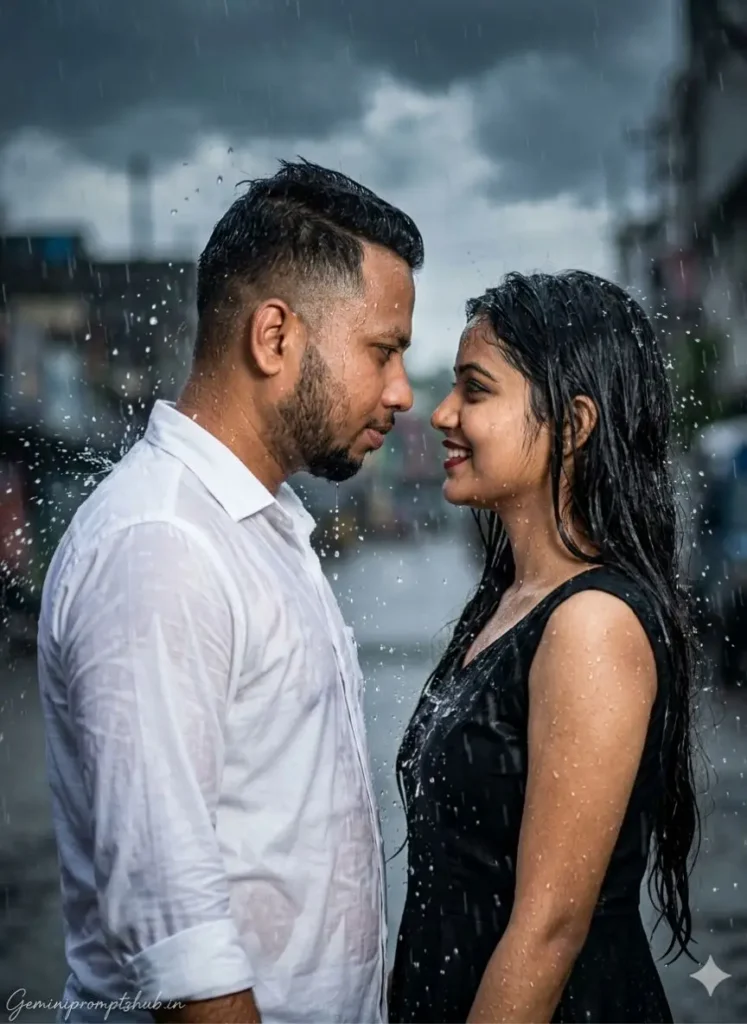 cinematic rain photo prompt