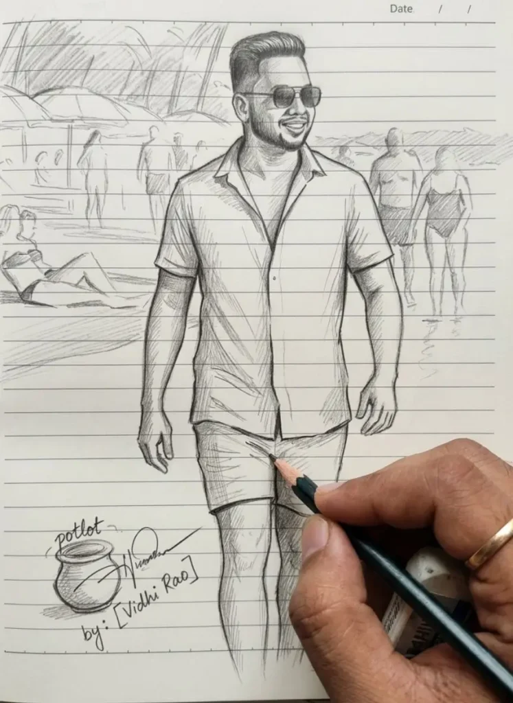 pencil sketch portrait photo prompt