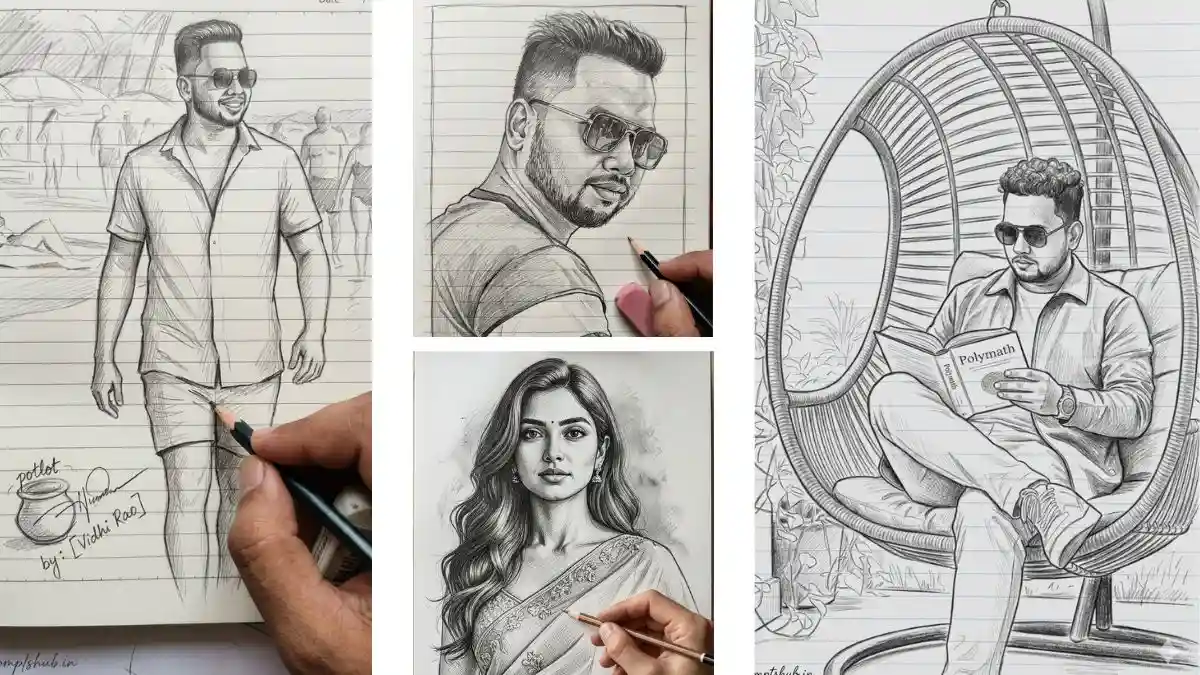 pencil sketch portrait photo prompt