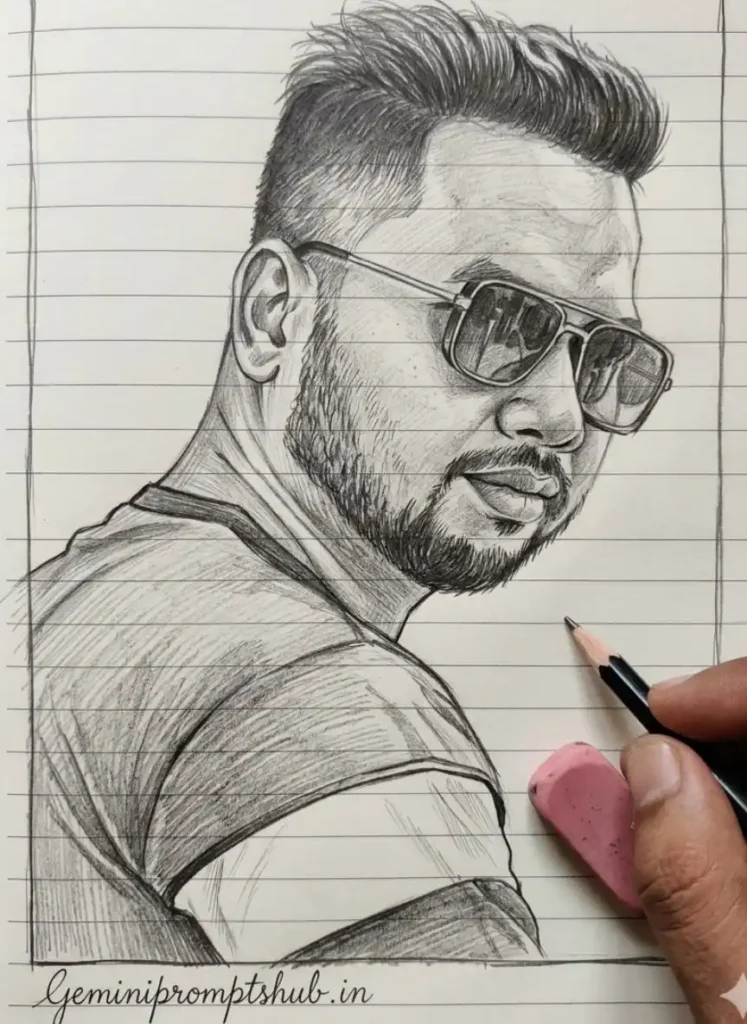 pencil sketch portrait photo prompt